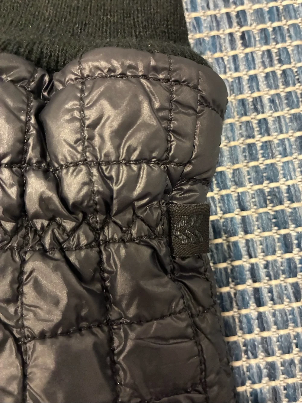 all in motion Black Quilted Puffer Mittens with Knit Cuff